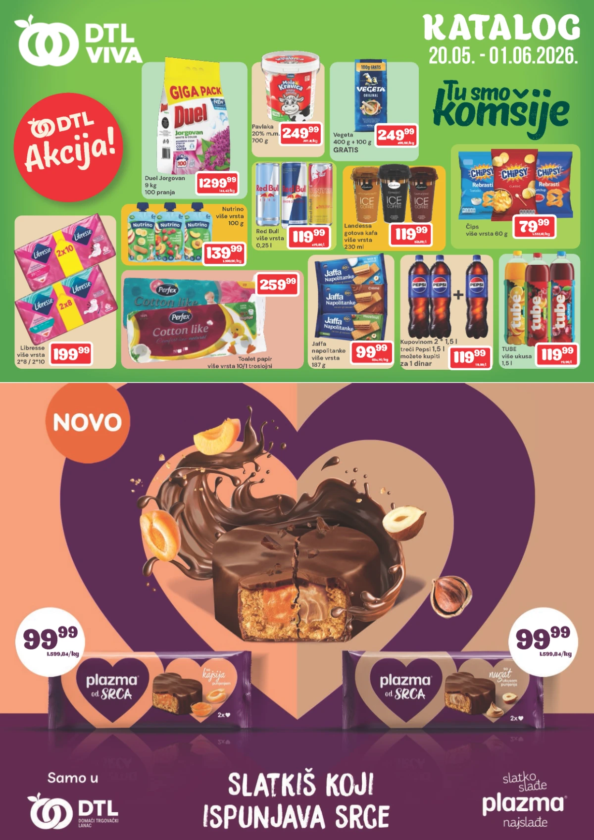 DTL Viva katalog 20.05–01.06.2026 sa sniženjima do 50 posto na prehranu, piće, slatkiše i kućnu hemiju