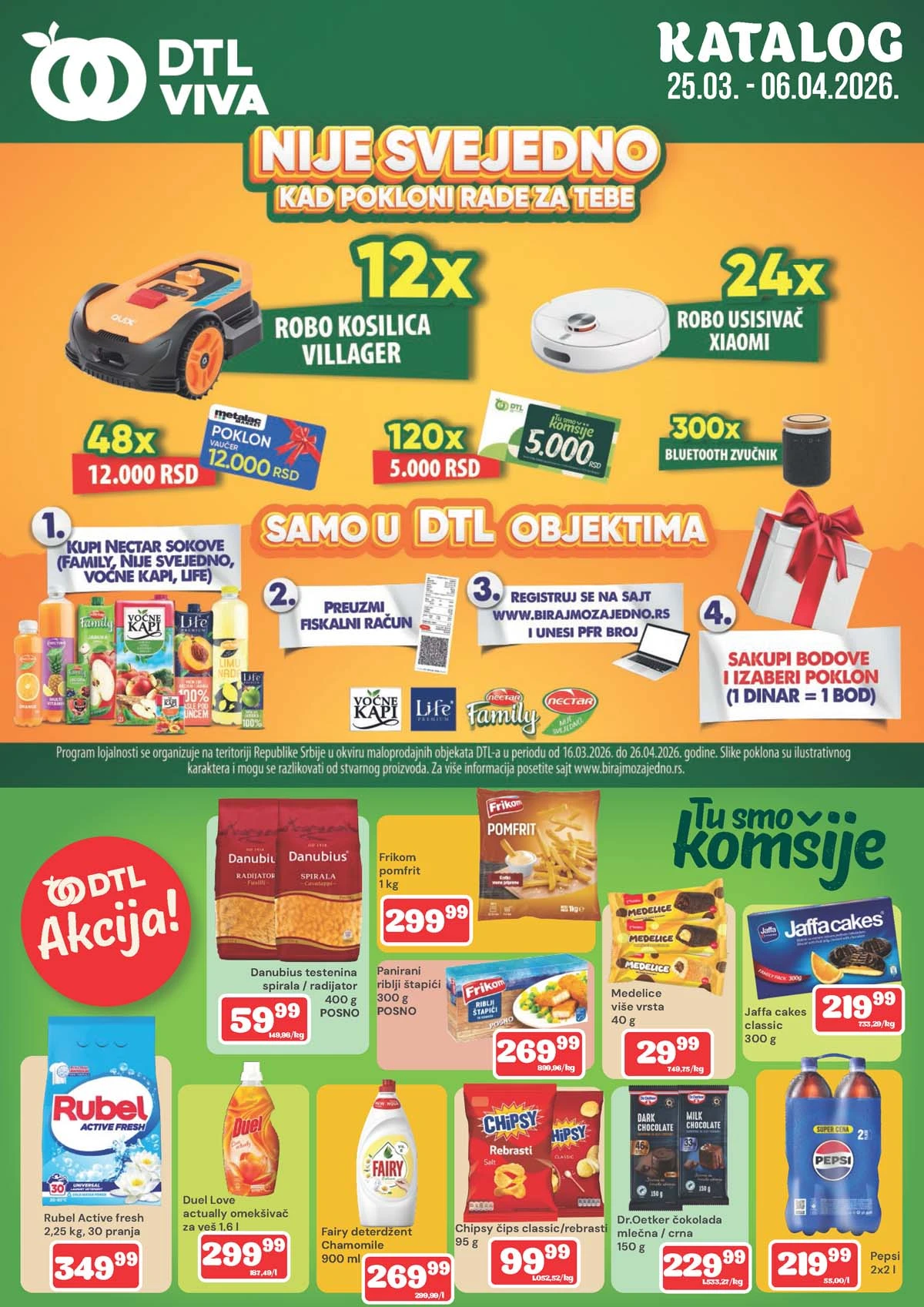 DTL VIVA nova akcija i katalog sniženja do 06. aprila – prehrana i kućne potrepštine po sniženim cenama u Srbiji