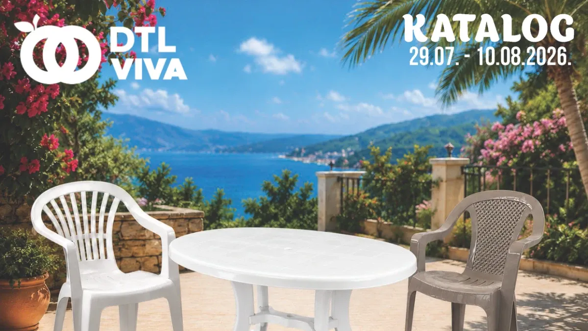 DTL Viva katalog od 29.07. do 10.08.2026. donosi akcijske cene baštenskog nameštaja, prehrambenih proizvoda, kućne hemije i pića