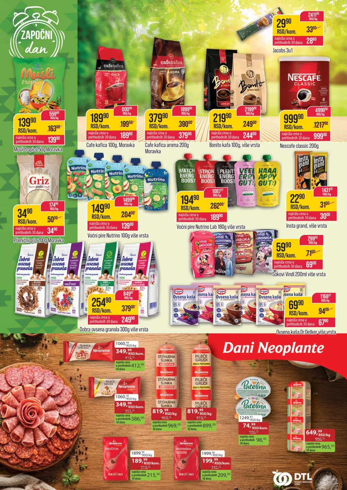 DTL Zlatan Trag katalog strana 4 – kafa, musli, doručak i mesne prerađevine po sniženim cenama