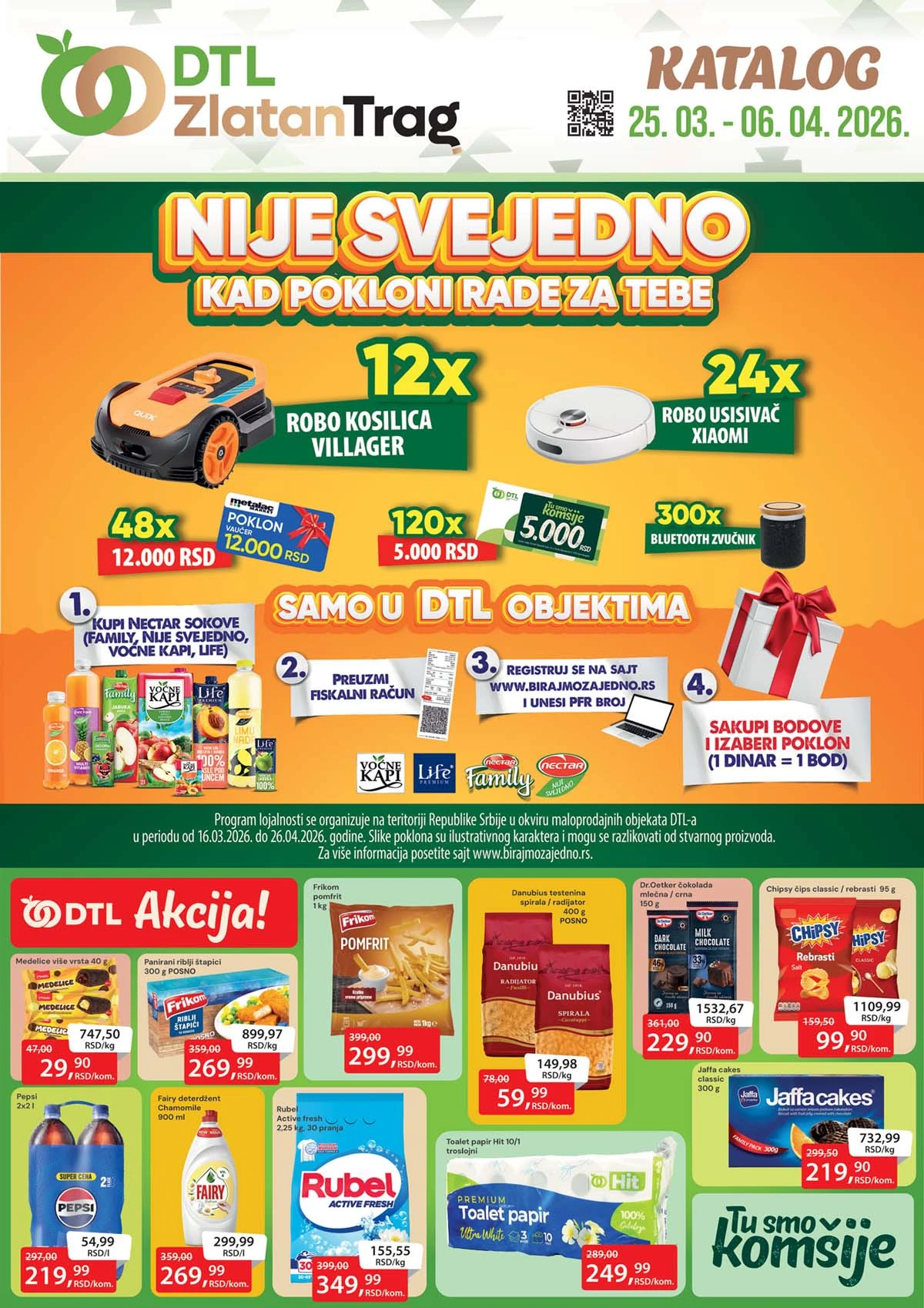 Zlatan Trag katalog sniženja mart 2026 strana 1 prehrana piće kućne potrepštine Srbija