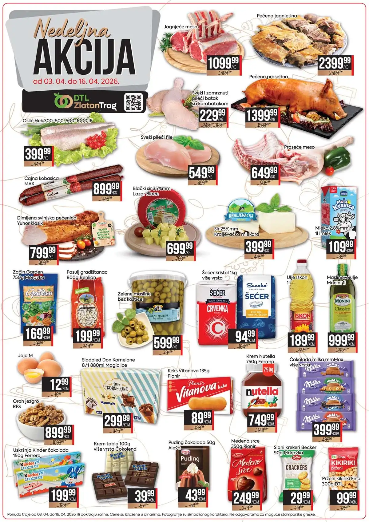 Zlatan trag nedeljna akcija katalog sniženja prehrana Srbija do 16. aprila 2026