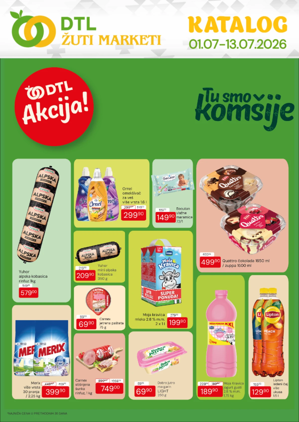 DTL Žuti Marketi akcija do 13.07.2026 – cene od 29,90 dinara i brojna sniženja
