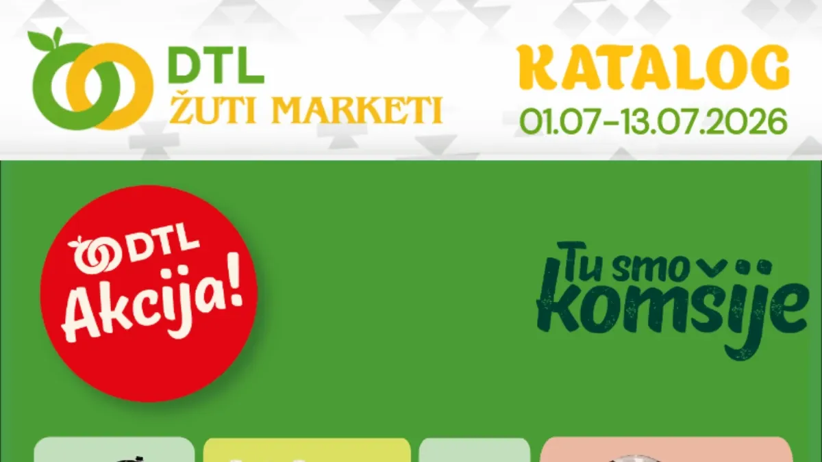 DTL Žuti Marketi akcija donosi cene od 29,90 dinara do 13.07.2026