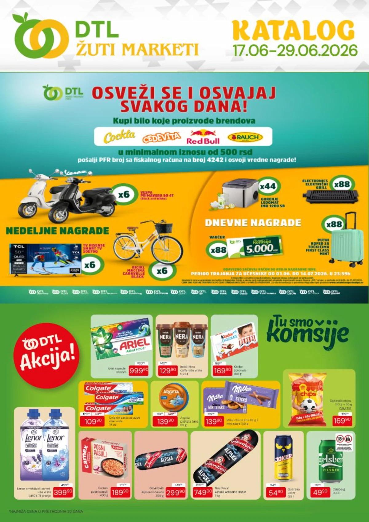 DTL Žuti Marketi akcija do 29.06.2026 – preko 100 proizvoda na sniženju
