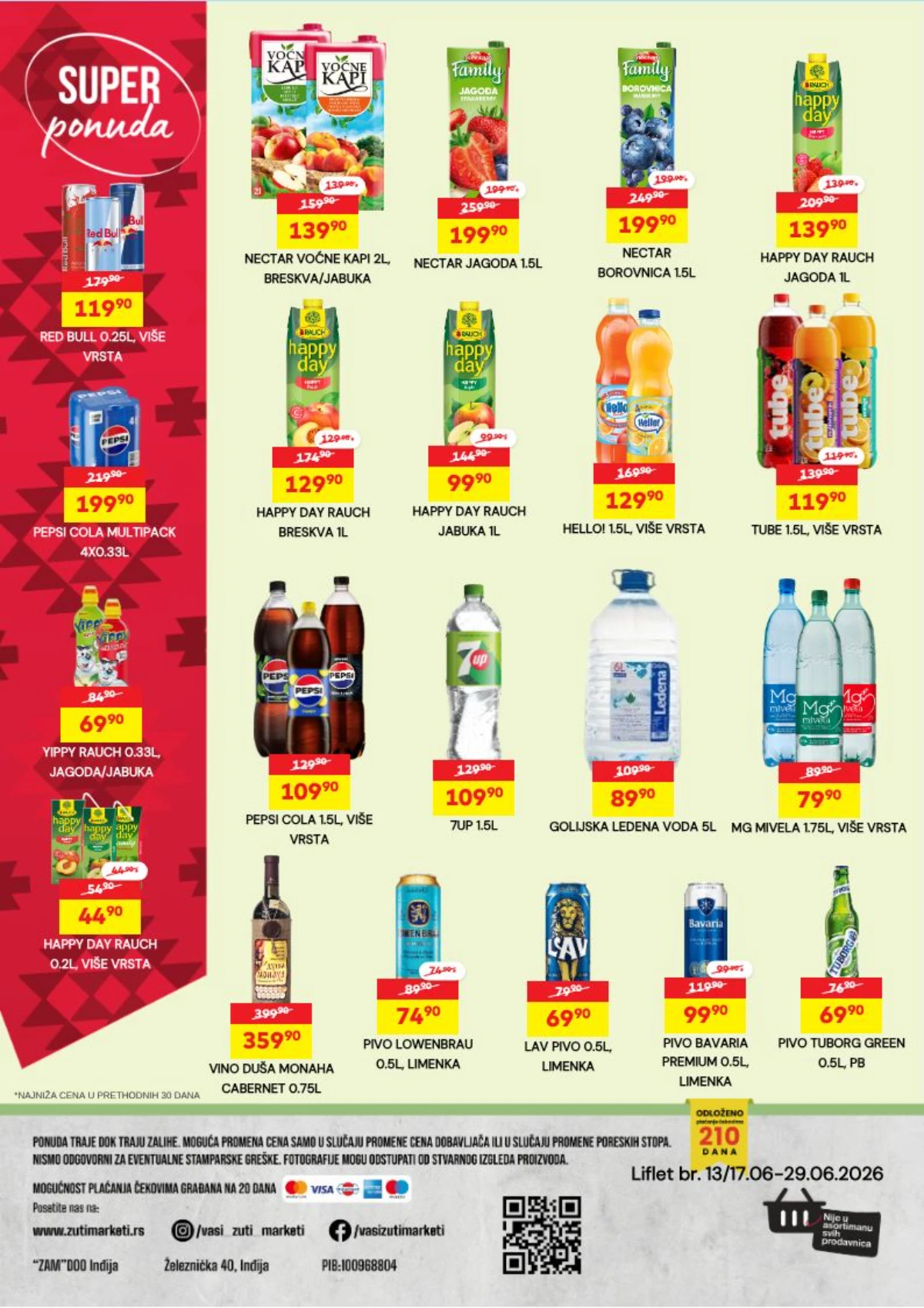 Pića i osveženje na akciji u DTL Žuti Marketi katalogu
