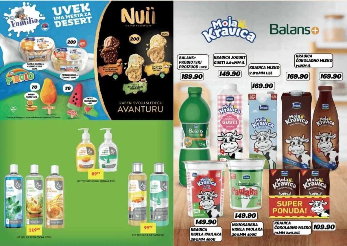 DTL Žuti Marketi katalog 20.05–01.06.2026 – sladoledi, mlečni proizvodi i kozmetika na akciji – strana 2 DTL Žuti Marketi akcija do 01.06.2026 – sladoledi, jogurt, pavlaka i kozmetika po nižim cenama u Srbiji
