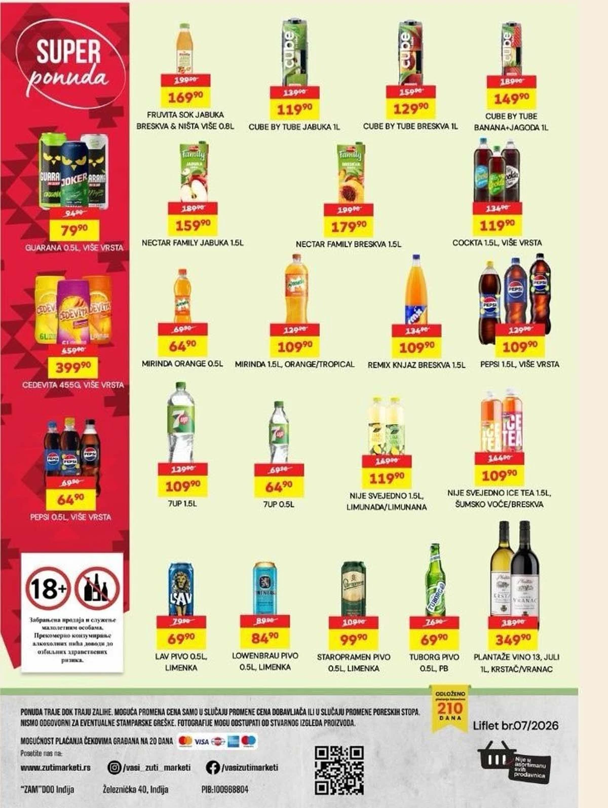 Žuti Market katalog sniženja do 06. aprila 2026 – kompletna akcijska ponuda - Strana 7 Žuti Market nova akcija i katalog sniženja do 06. aprila 2026 – Strana 7 - prehrana po sniženim cenama u Srbiji