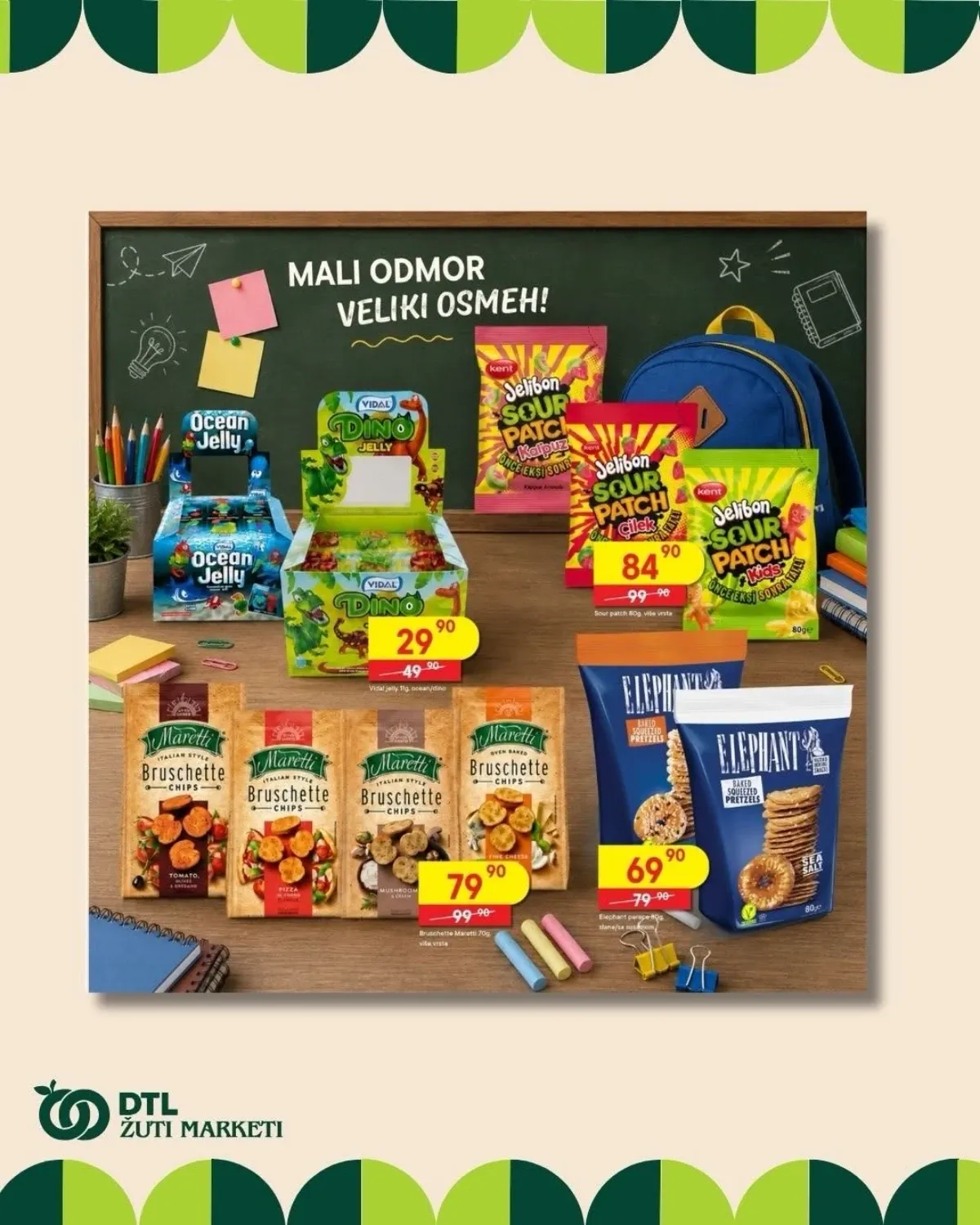 DTL Žuti Market školska akcija od 25.08. do 13.09.2026. – ponuda na stranici 6