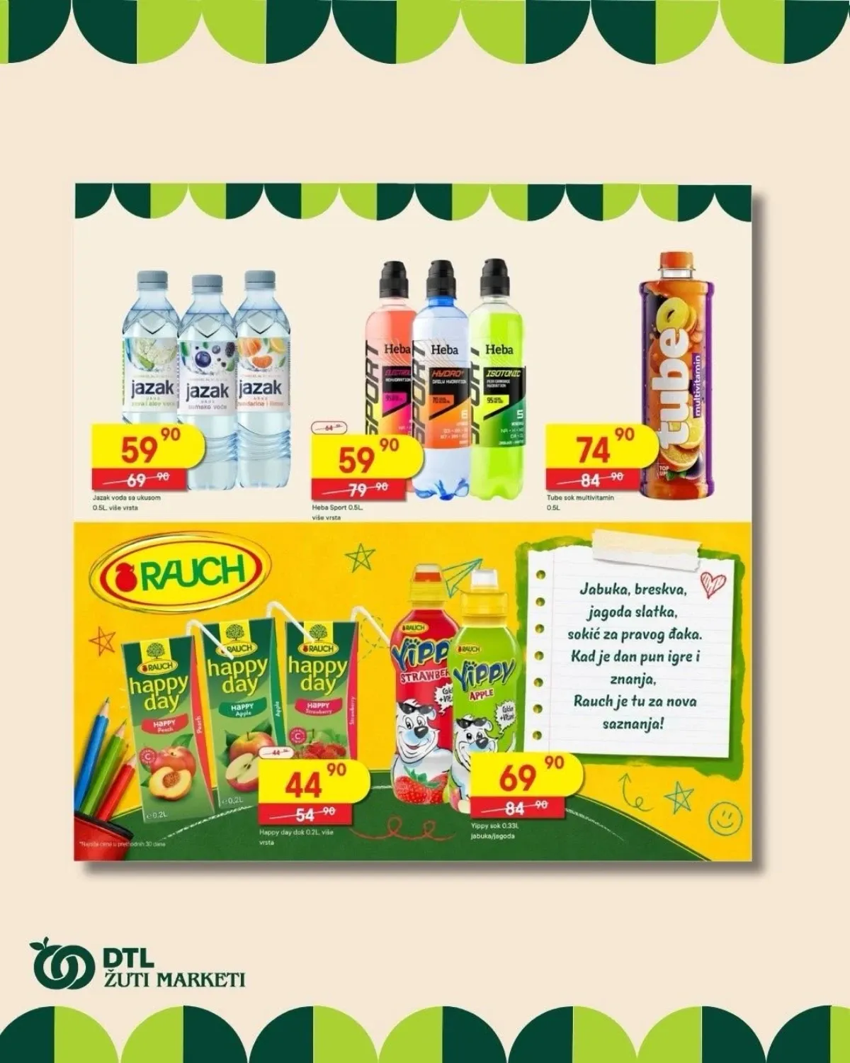 DTL Žuti Market školska akcija od 25.08. do 13.09.2026. – ponuda na stranici 9