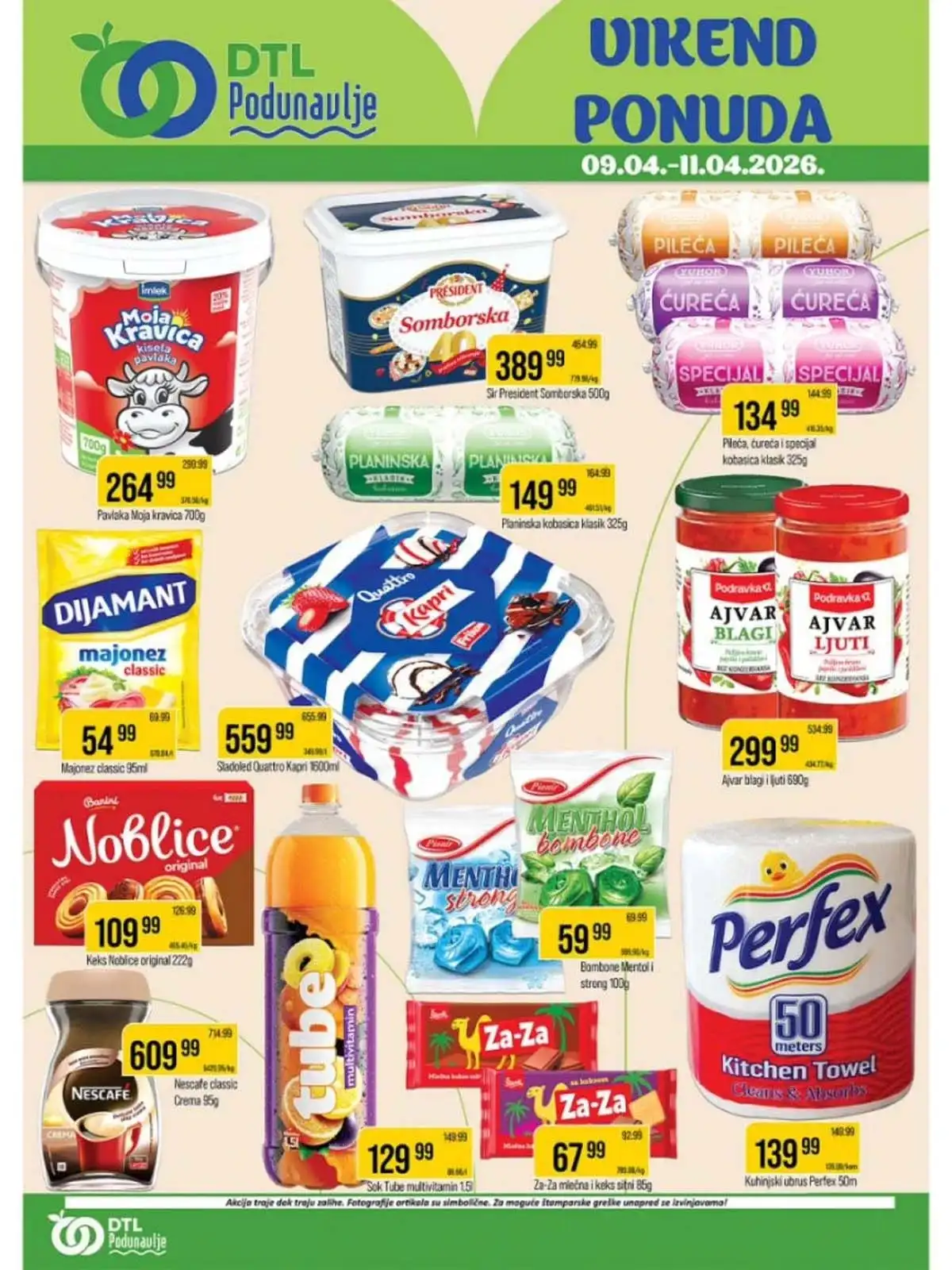 Podunavlje vikend akcija – sniženja na prehranu, pića i kućne proizvode do 11.04.2026