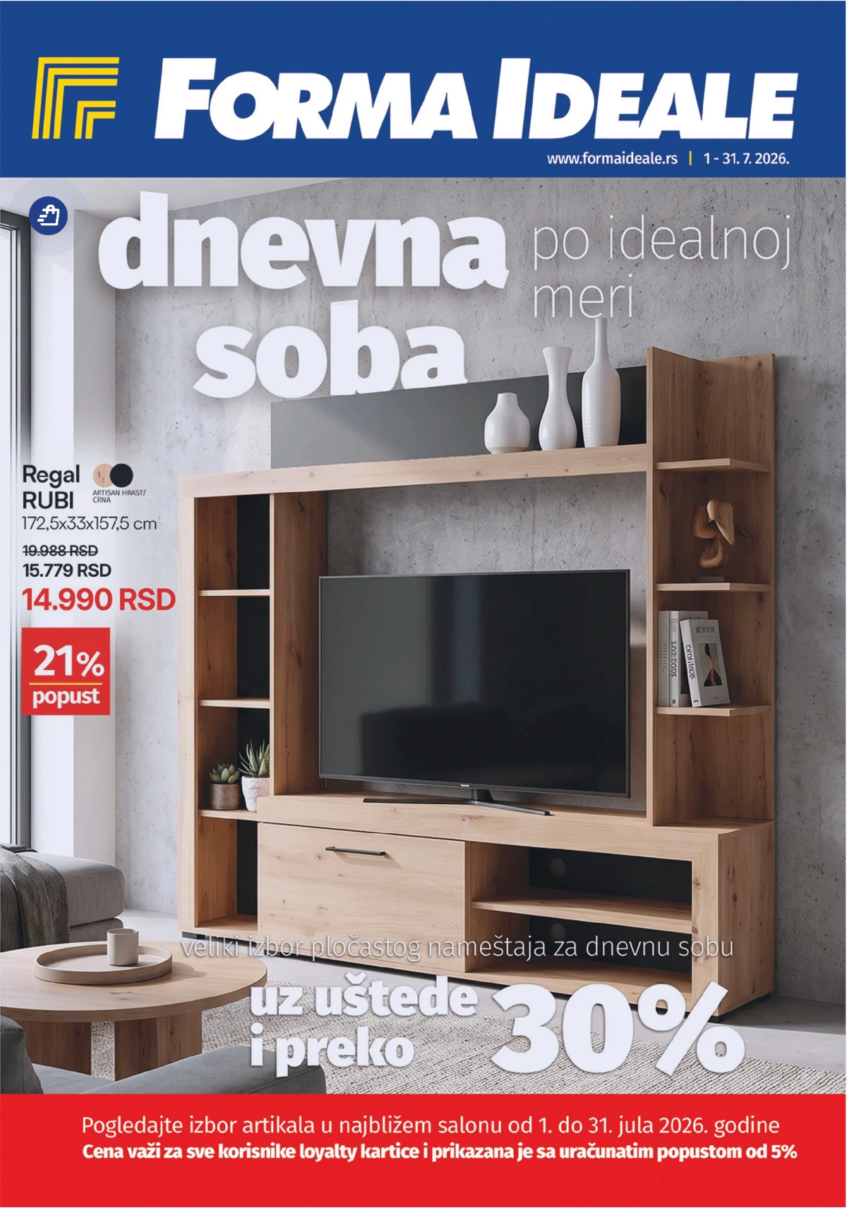 Forma Ideale katalog za dnevnu sobu sa velikim izborom nameštaja i popustima preko 30% do 31.07.2026.