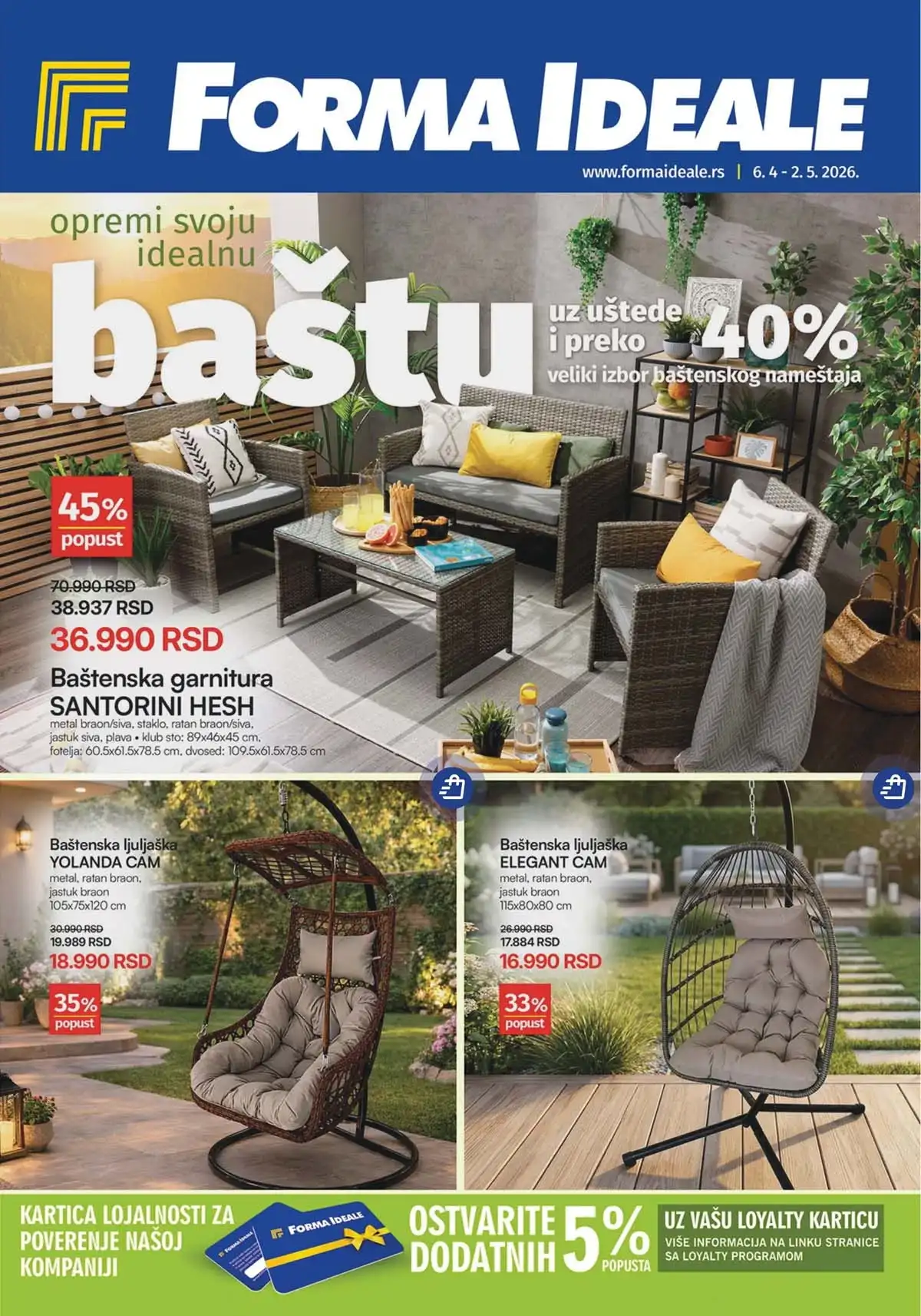 Forma Ideale baštenski nameštaj akcija do 40% popusta do 02.05.2026 Srbija