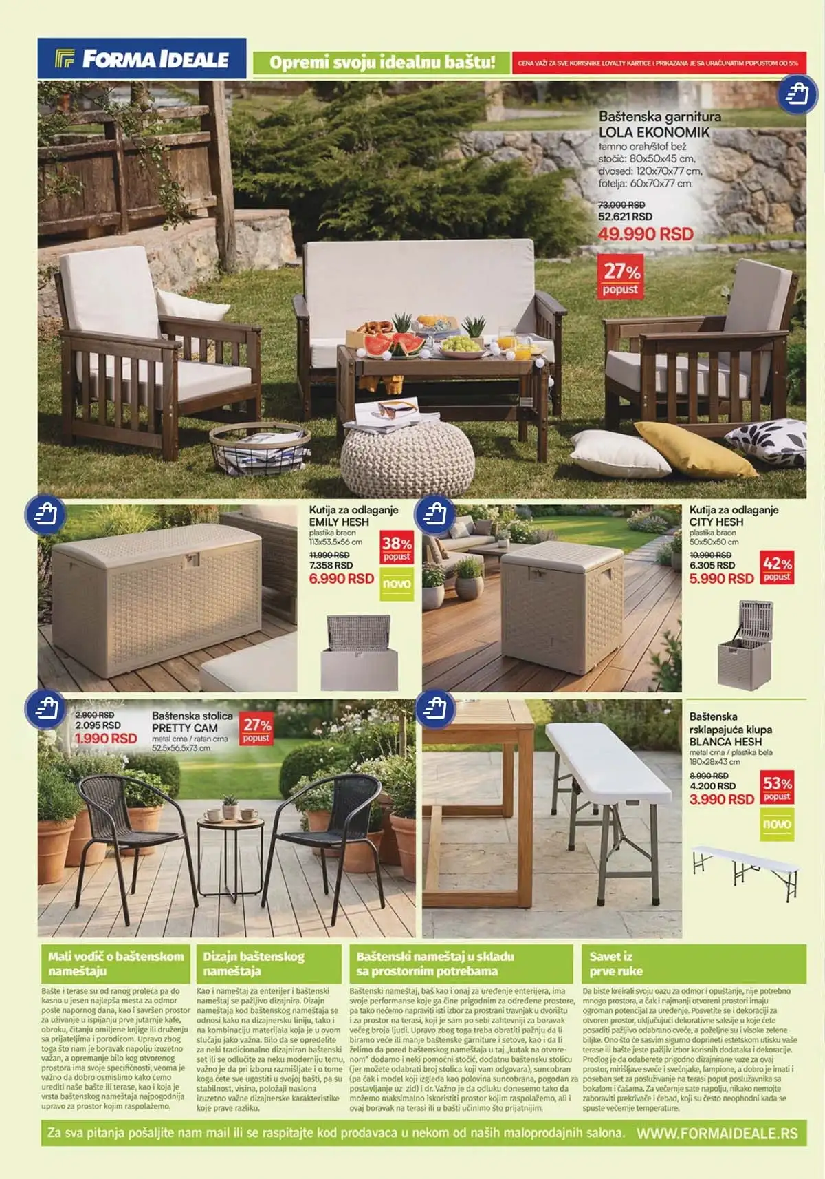 Forma Ideale bašta dekoracija i ležaljke akcija do 02.05.2026