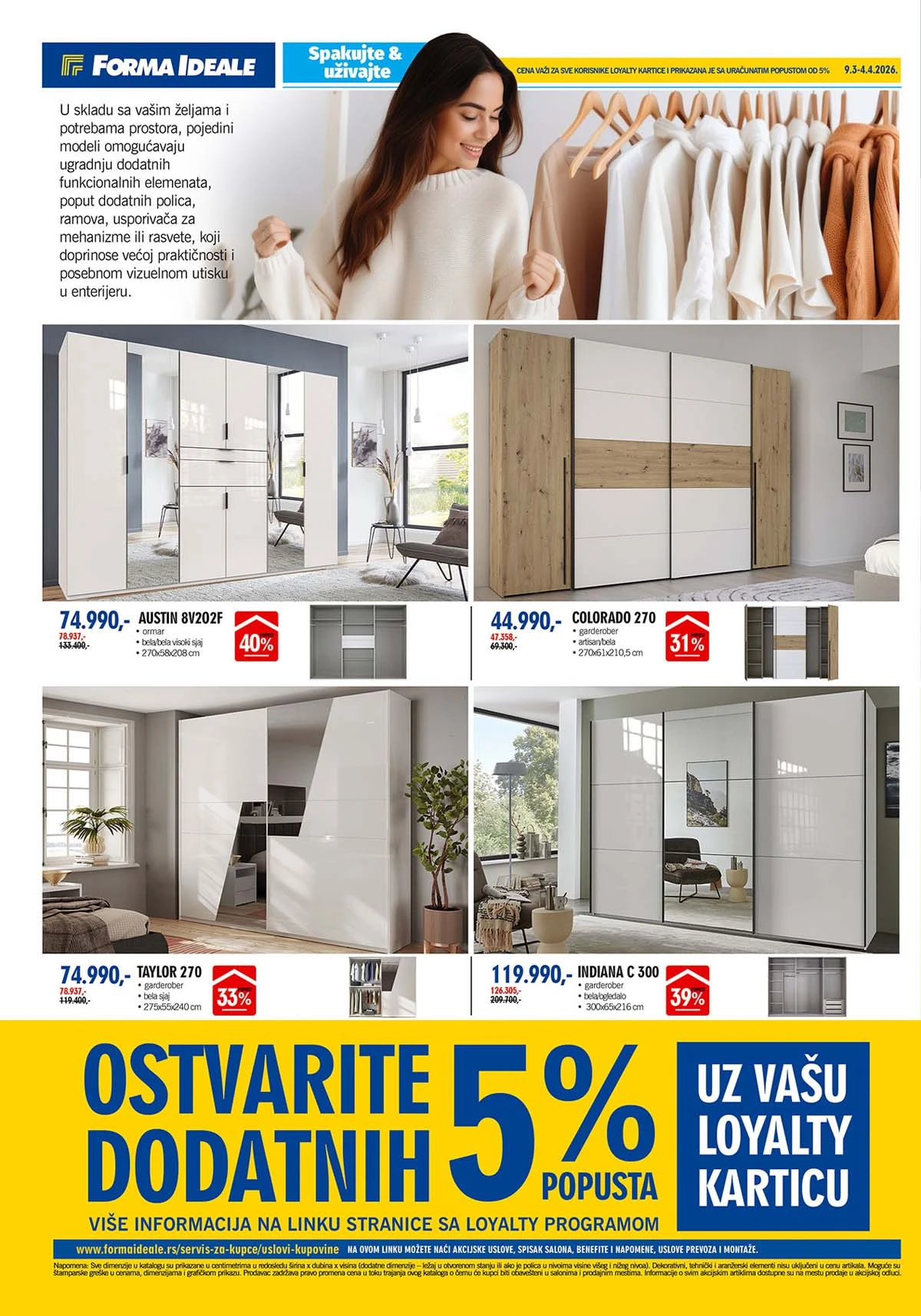Forma Ideale katalog garderoberi – moderni garderoberi na akciji do 04. aprila 2026