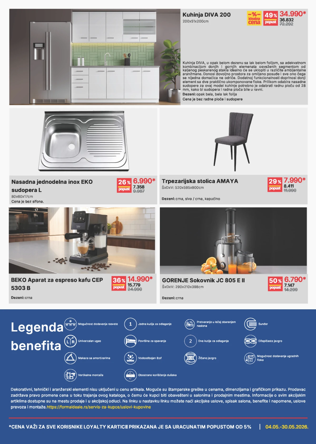 Forma Ideale katalog strana 8 – kuhinja, sudopera, stolice i kućni aparati