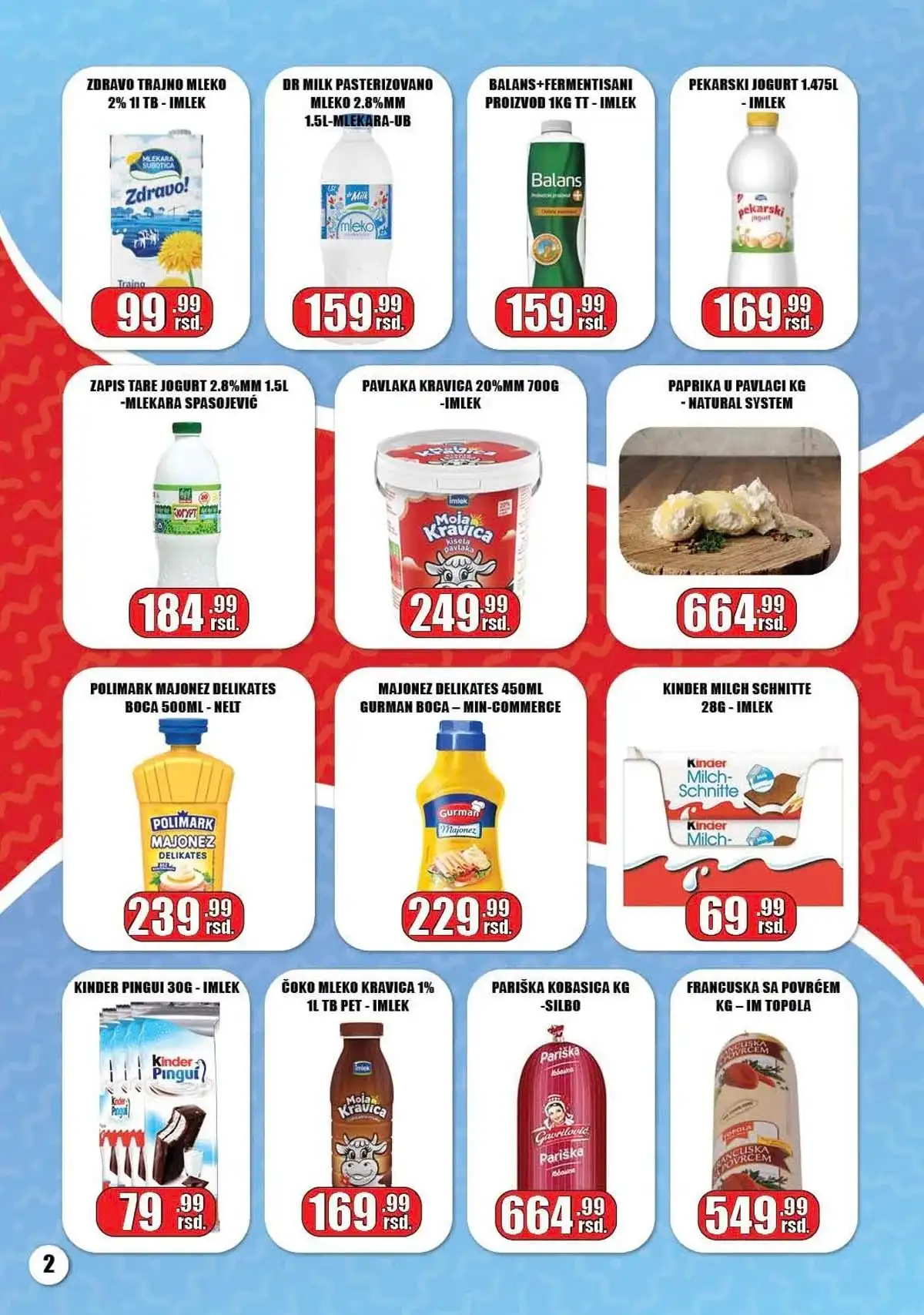 Gala Market katalog strana 2 – sniženja prehrambenih proizvoda i kućnih potrepština
