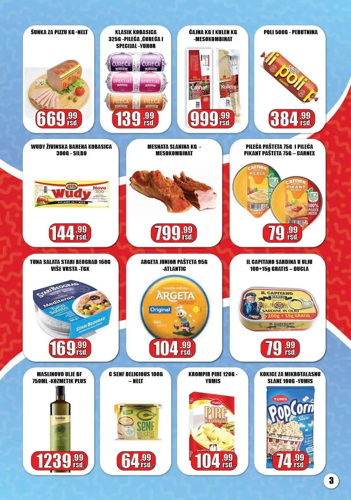 Gala Market katalog strana 3 – akcijske cene hrane i proizvoda za domaćinstvo