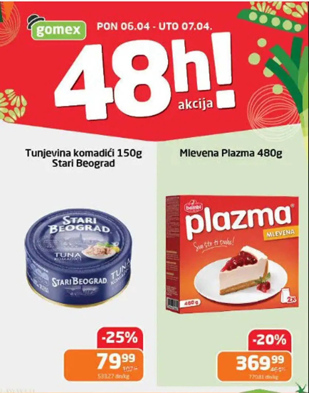 Gomex akcija 48 sati sniženja do 38 posto do 07. aprila 2026