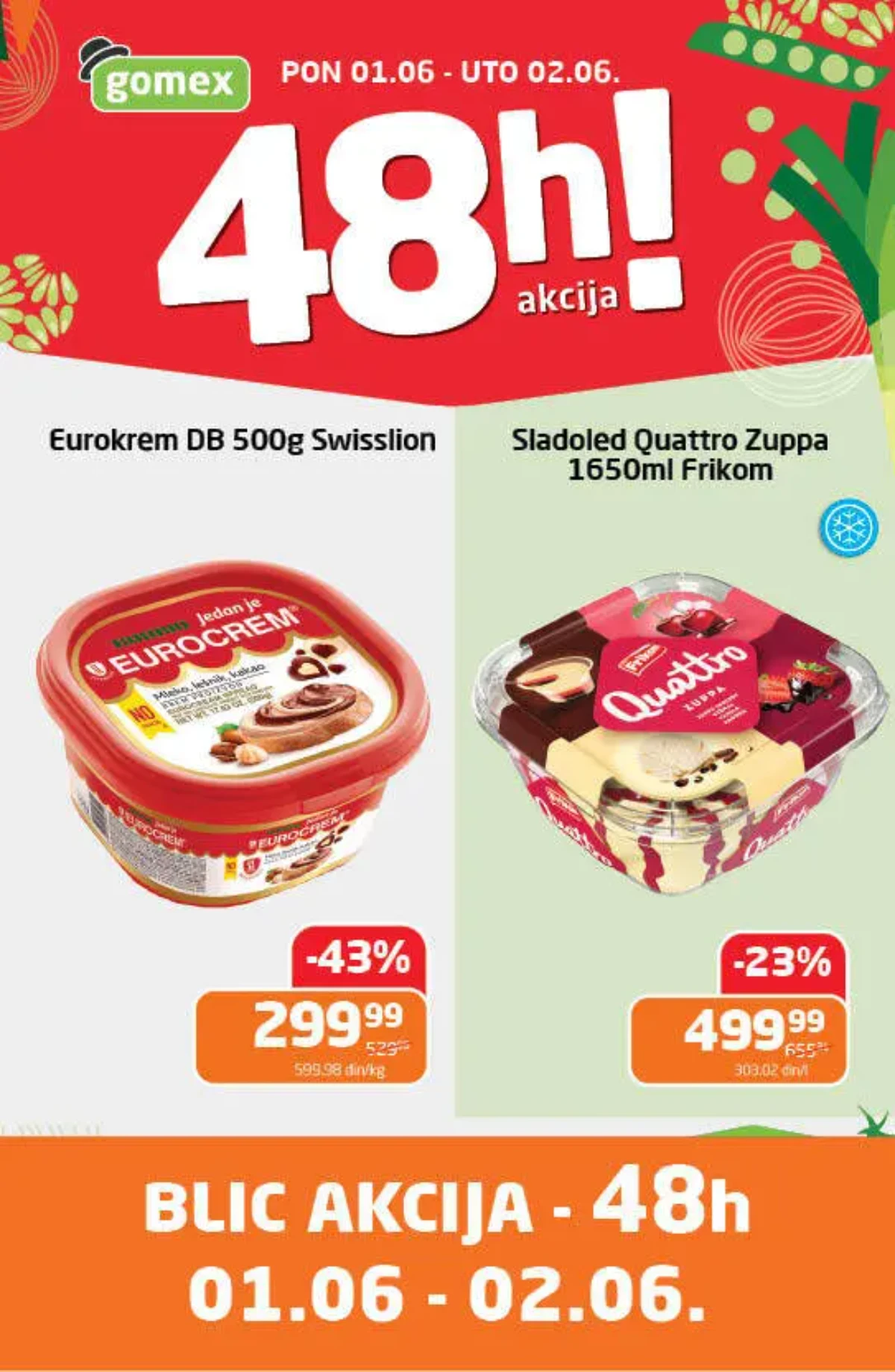 Gomex akcija do 43% – Blic ponuda važi 01–02.06.2026