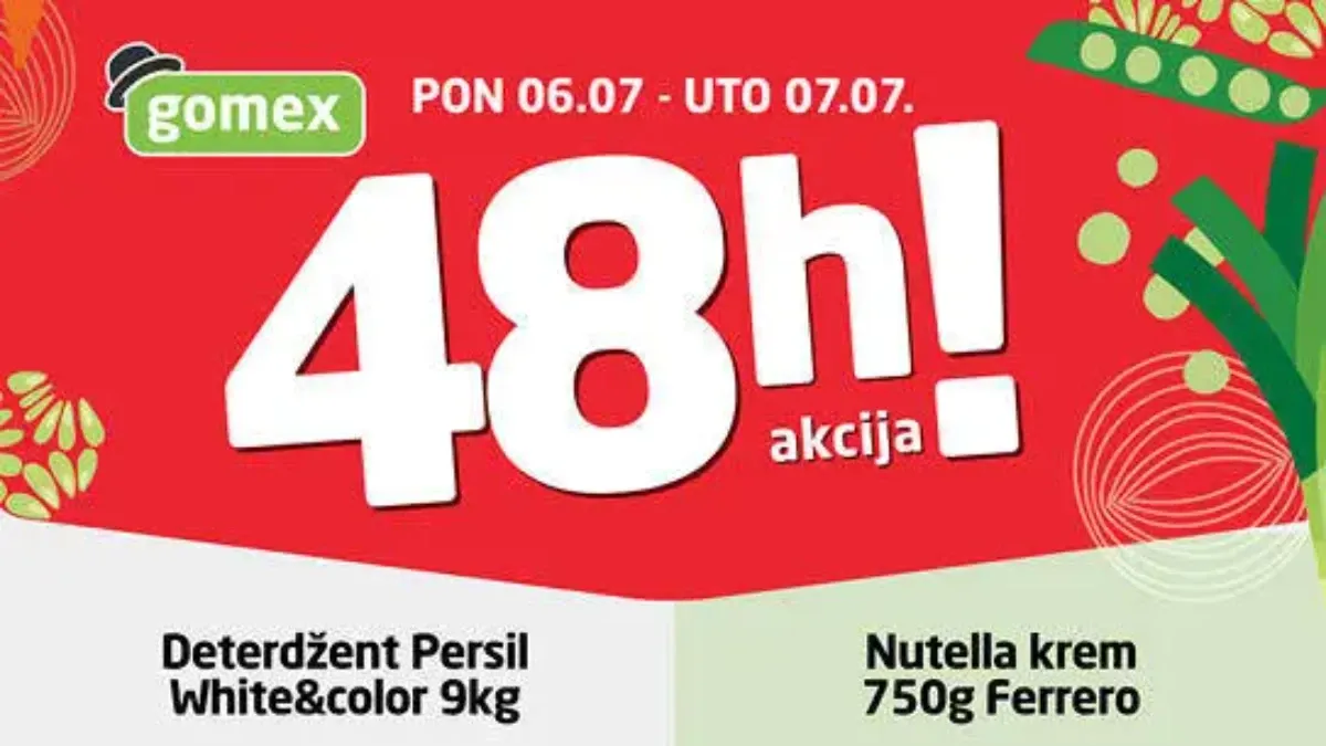 Gomex 48h akcija od 06. do 07.07.2026. donosi dvodnevne popuste do 31% na veliki broj proizvoda
