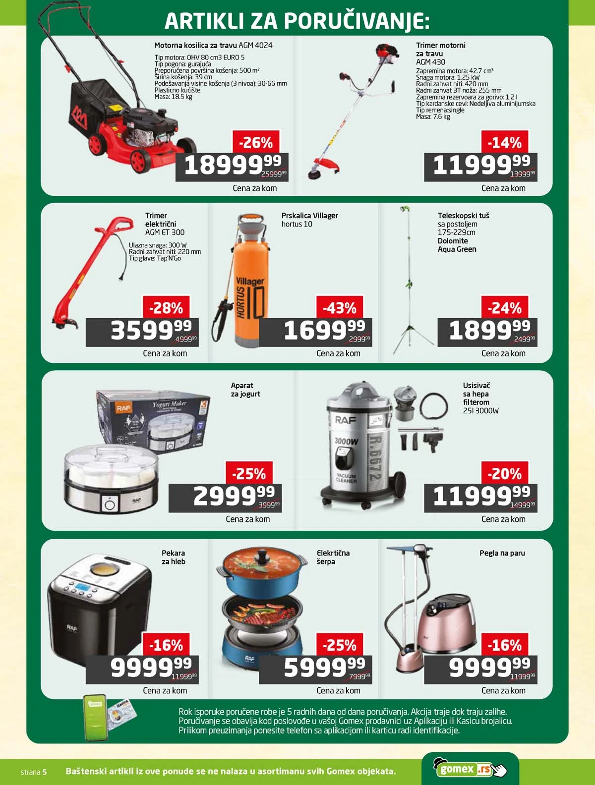 Gomex Dolazi proleće tematski magazin Tvoja kuća tvoja bašta strana 5 Gomex akcija Dolazi proleće katalog strana 5 sniženja do 29. marta 2026