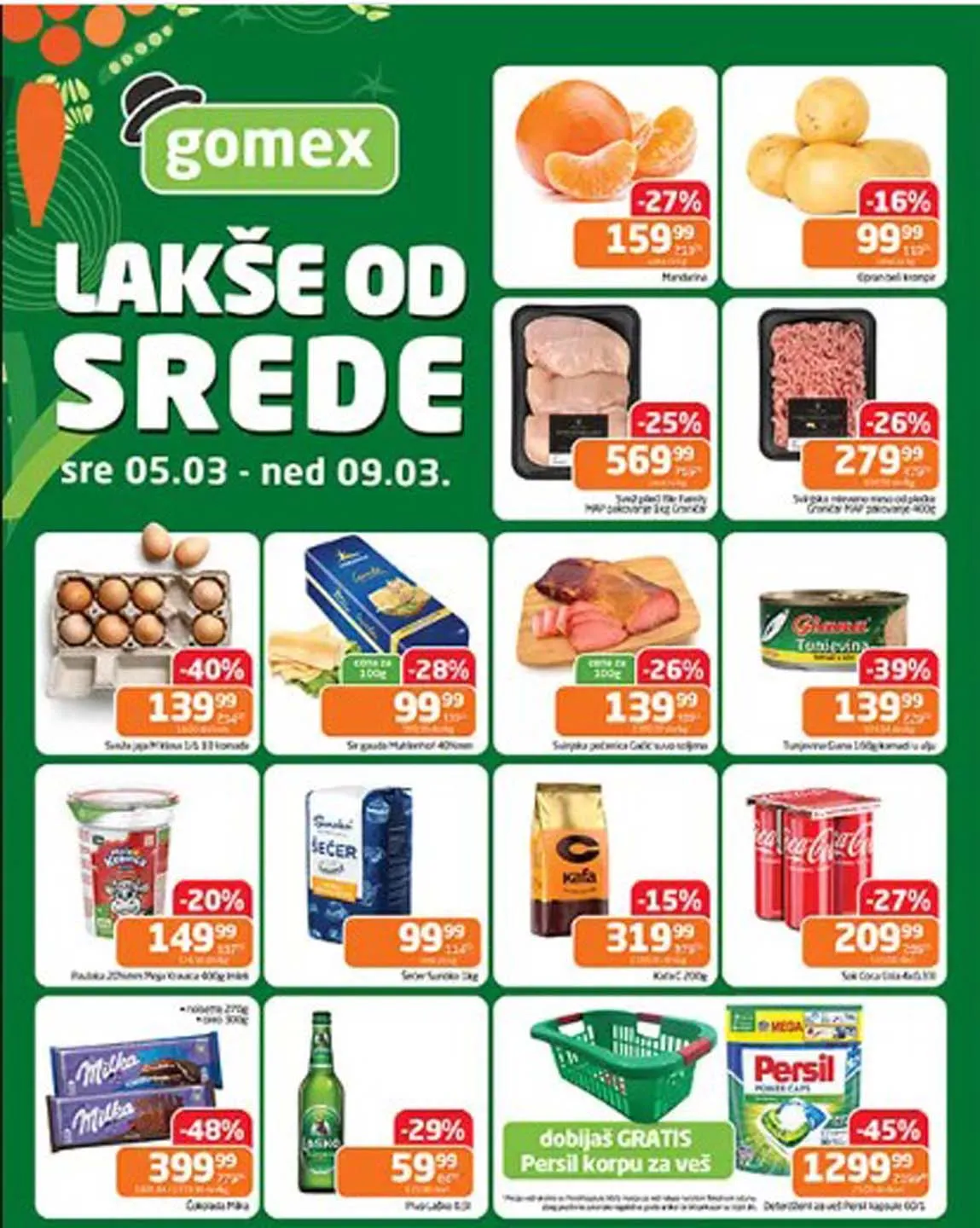 GOMEX akcija lakše od srede sniženja do 09.03.2025