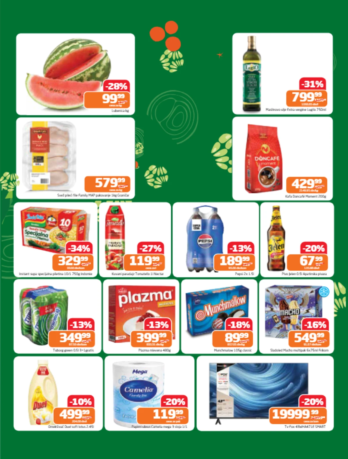 Gomex akcija do 14.06.2026 – lubenica, Doncafe kafa, Pepsi, Plazma, Tuborg i TV uređaji po nižim cenama