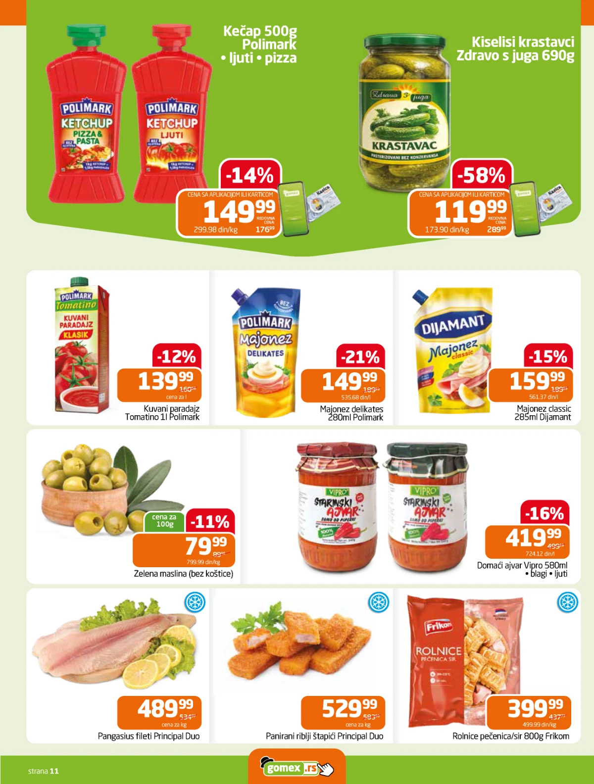 Gomex katalog strana 11 – ajvar, majonez, kečap i zimnica