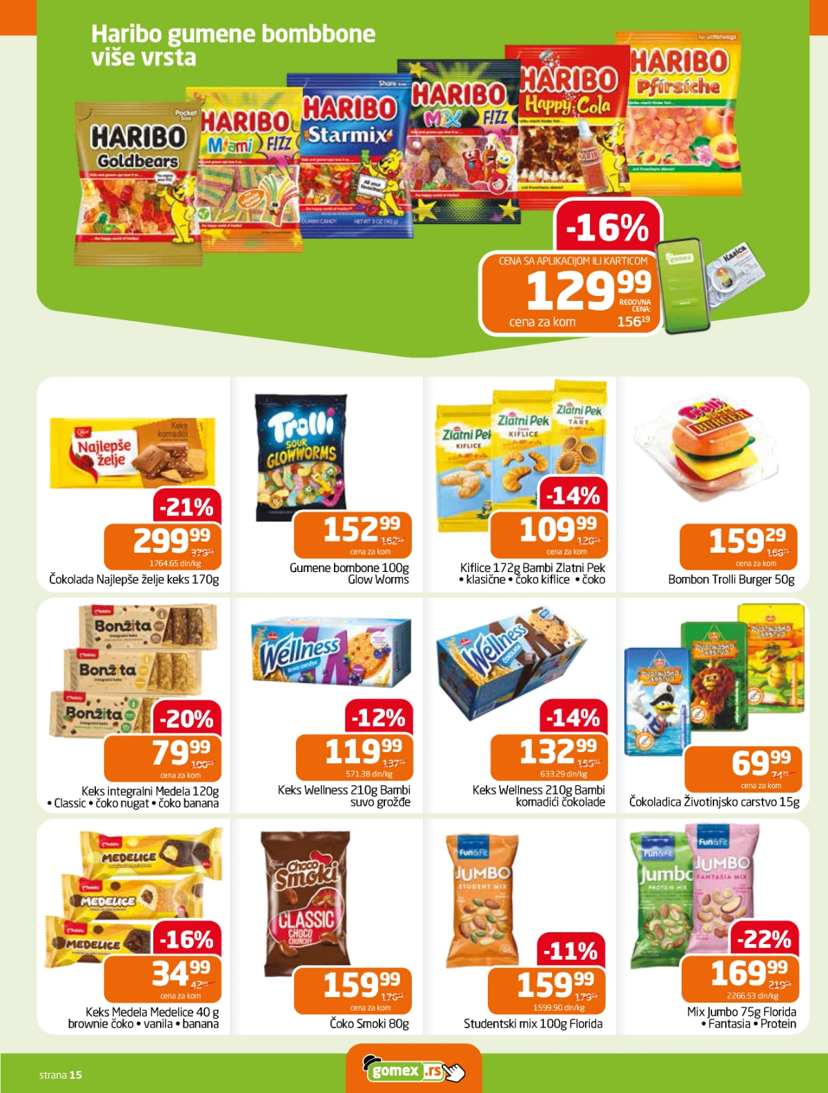 Gomex katalog strana 15 – bombone, keks i grickalice