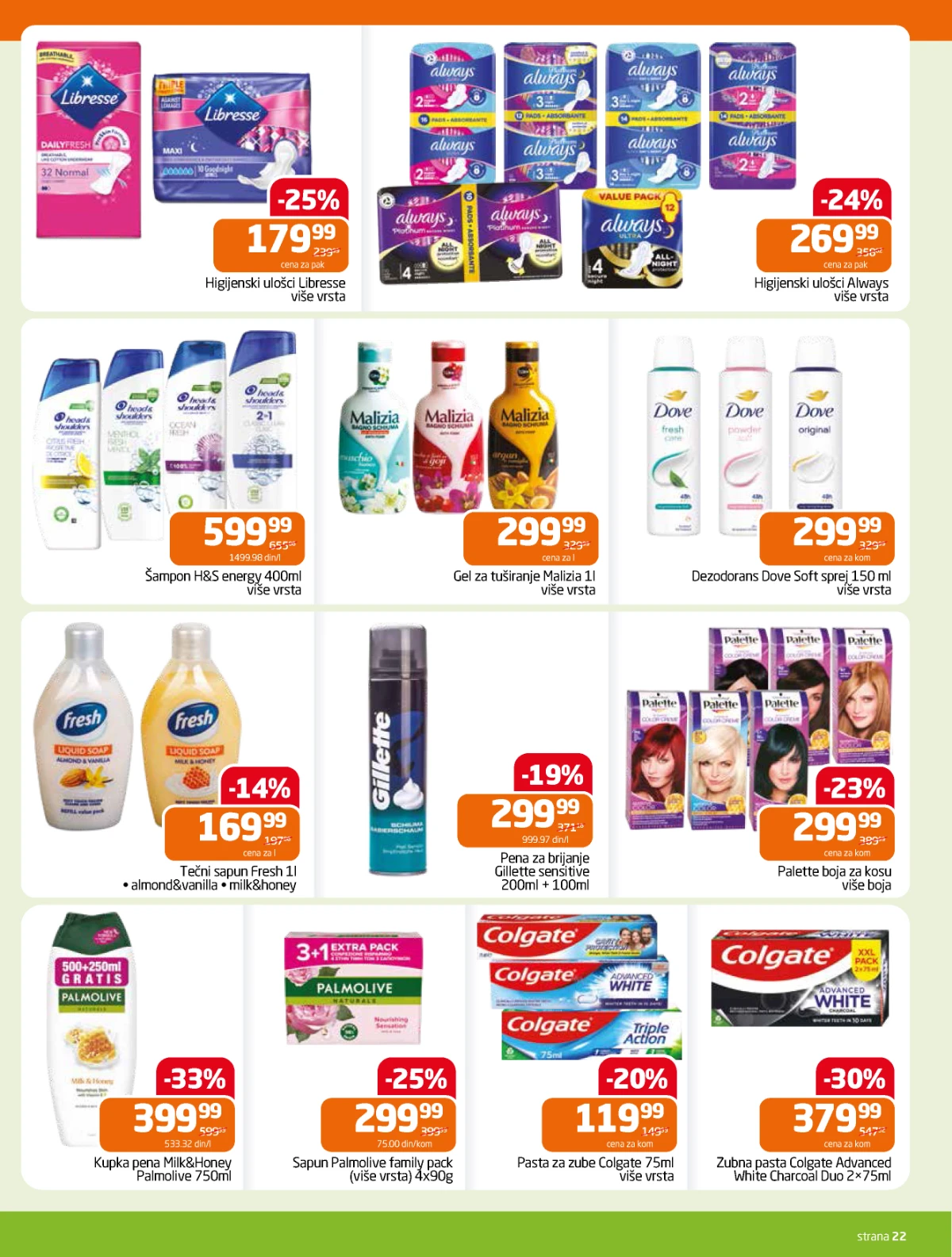 Gomex katalog strana 22 – Libresse, Always, Dove, Head and Shoulders i Colgate