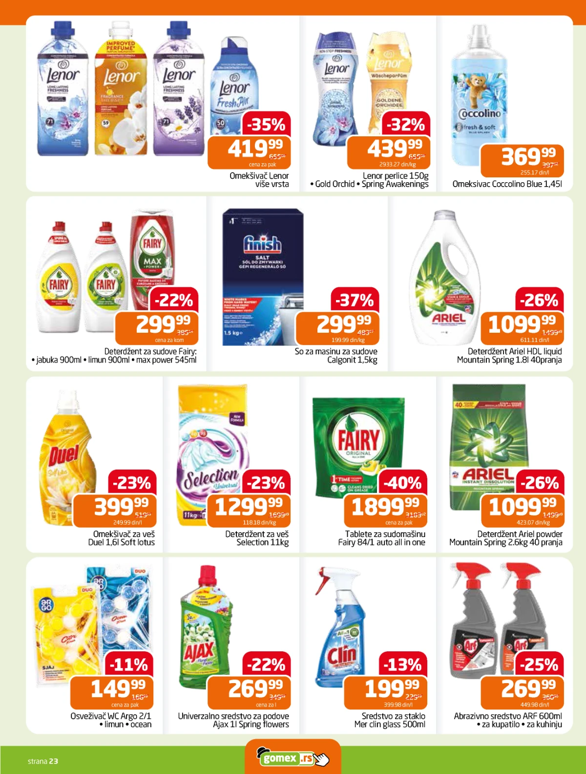 Gomex katalog akcija 13–26.05.2026 – deterdženti i čišćenje doma Gomex akcija maj 2026 – sredstva za pranje i čišćenje
