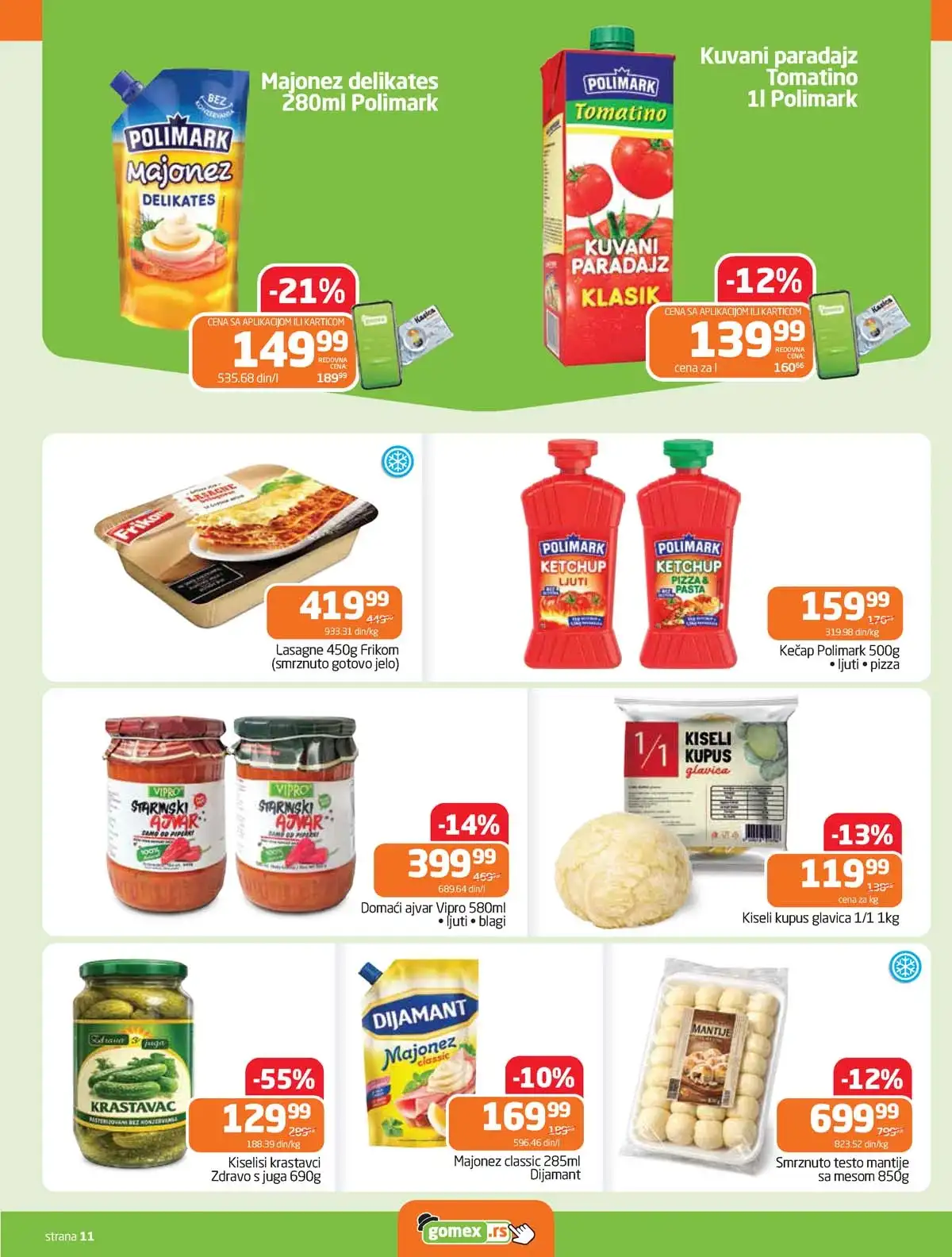 Gomex akcija Lakše iz našeg šešira katalog strana 11 sniženja do 28. aprila 2026