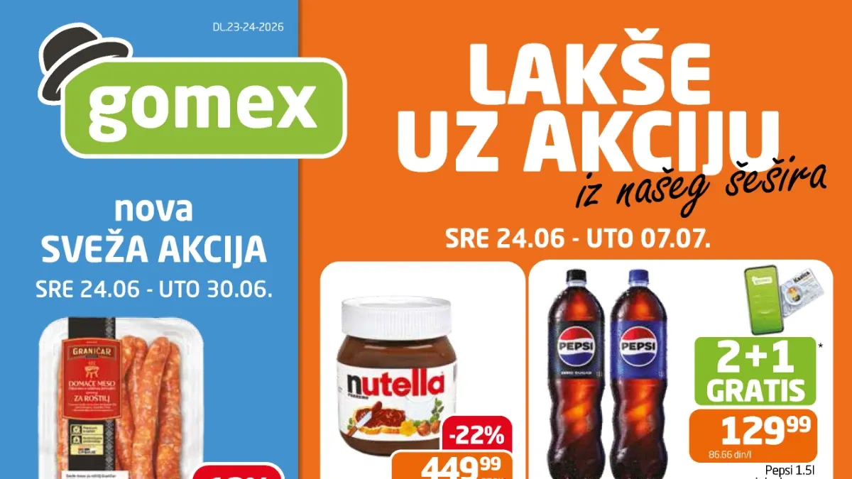 Gomex akcija do 39% popusta – nova ponuda i dodatne uštede do 07.07.2026