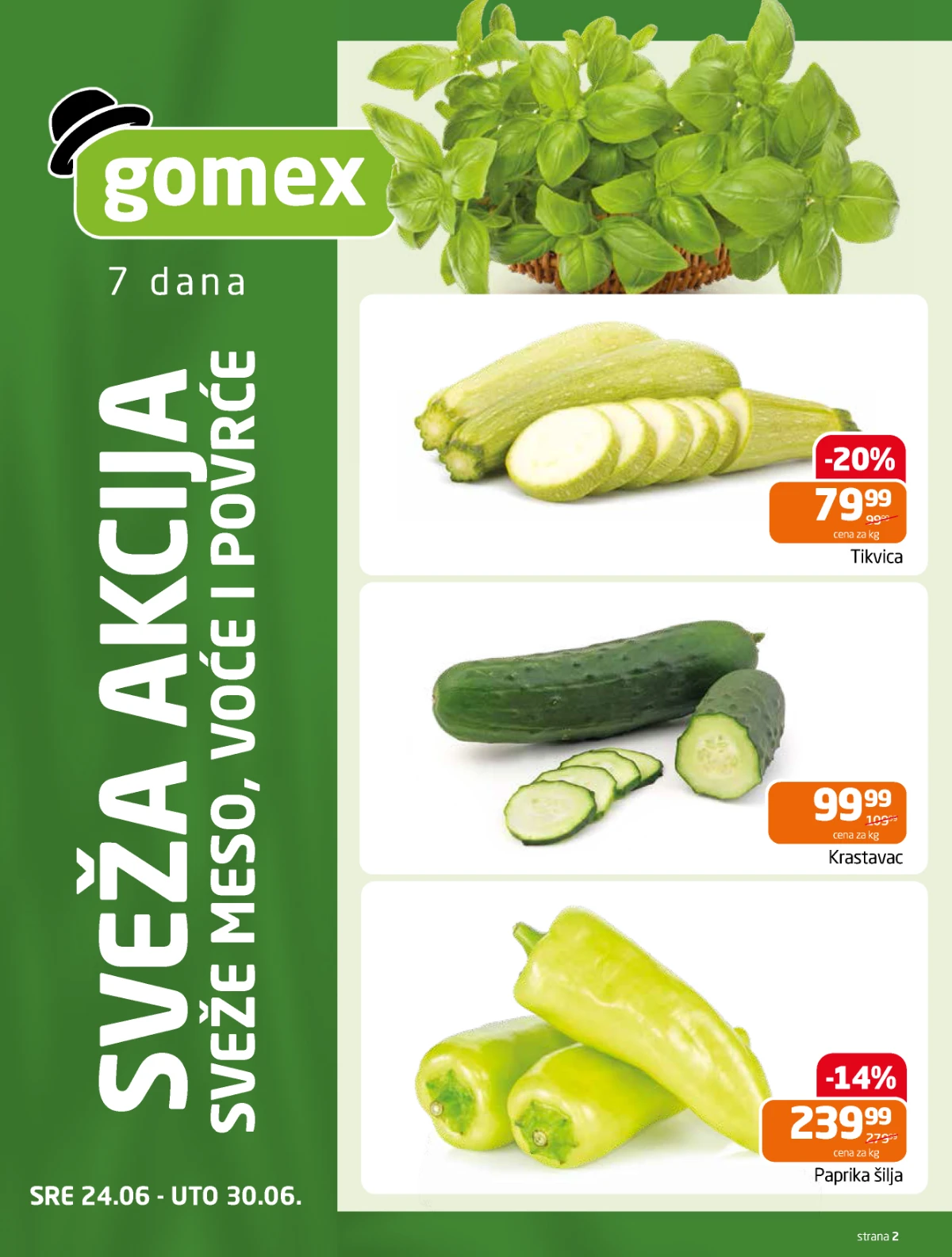 Gomex akcija sveže voće i povrće do 30.06.2026