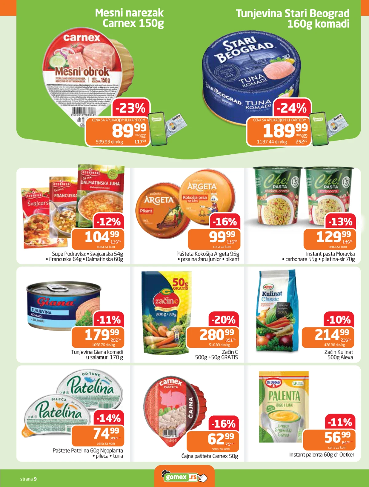 Gomex akcija Lakše iz našeg šešira katalog strana 9 sniženja do 05. maja 2026