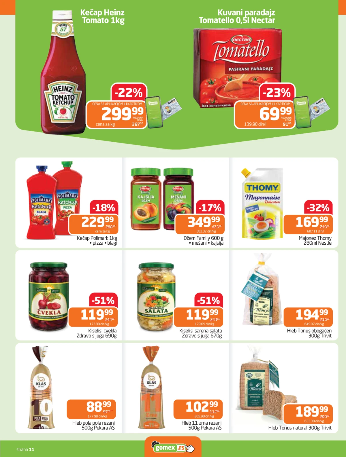 Gomex akcija Lakše iz našeg šešira katalog strana 11 sniženja do 05. maja 2026