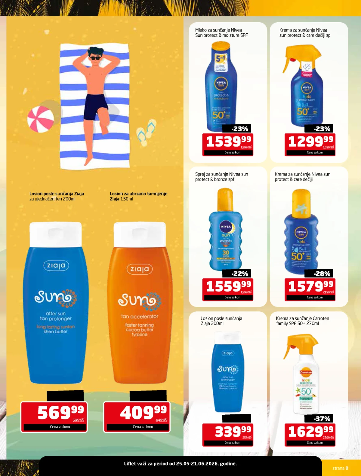 Gomex Letnje osveženje katalog strana 8 – Nivea, Ziaja i Carroten proizvodi za sunčanje