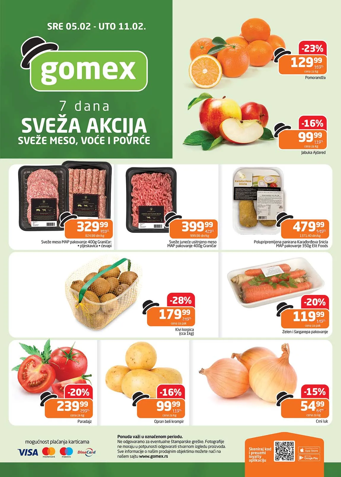 Gomex Sveža akcija, meso, voće i povrće. Super cene