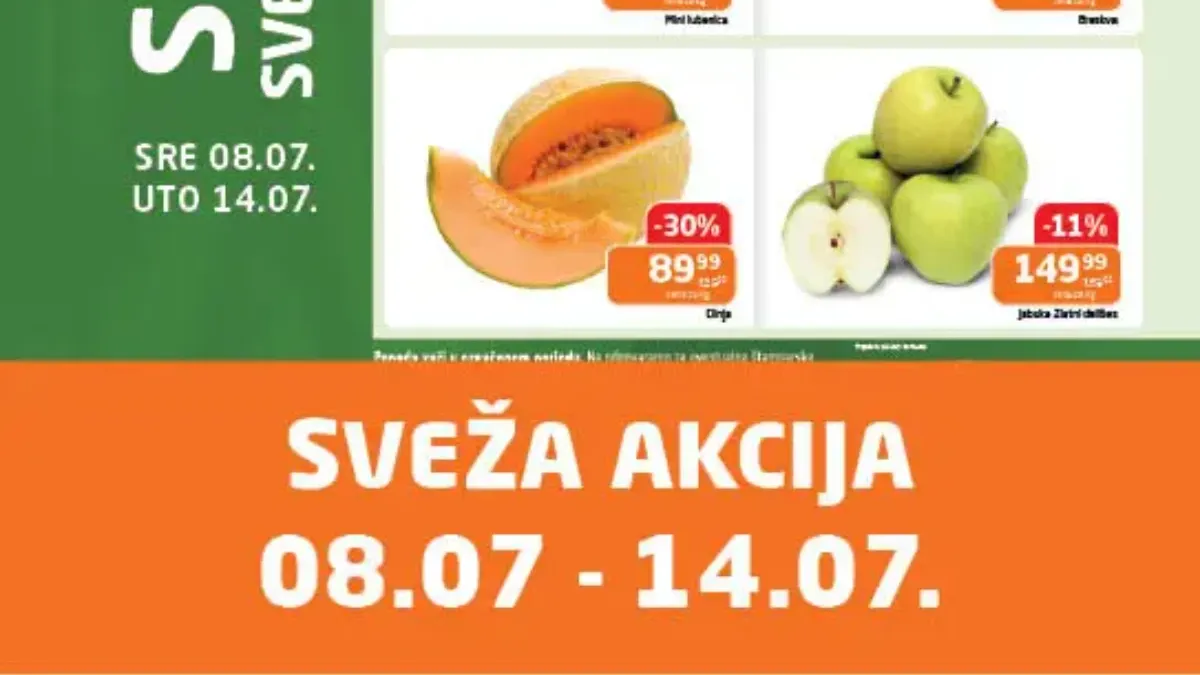 Gomex Sveža akcija od 08. do 14.07.2026. donosi niže cene svežeg mesa, voća i povrća.