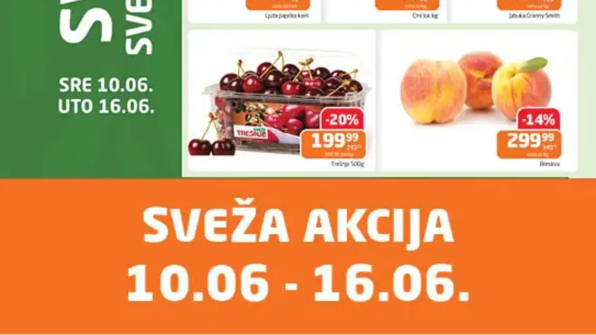 Gomex sveža akcija do 23% popusta na meso, voće i povrće do 09.06.2026