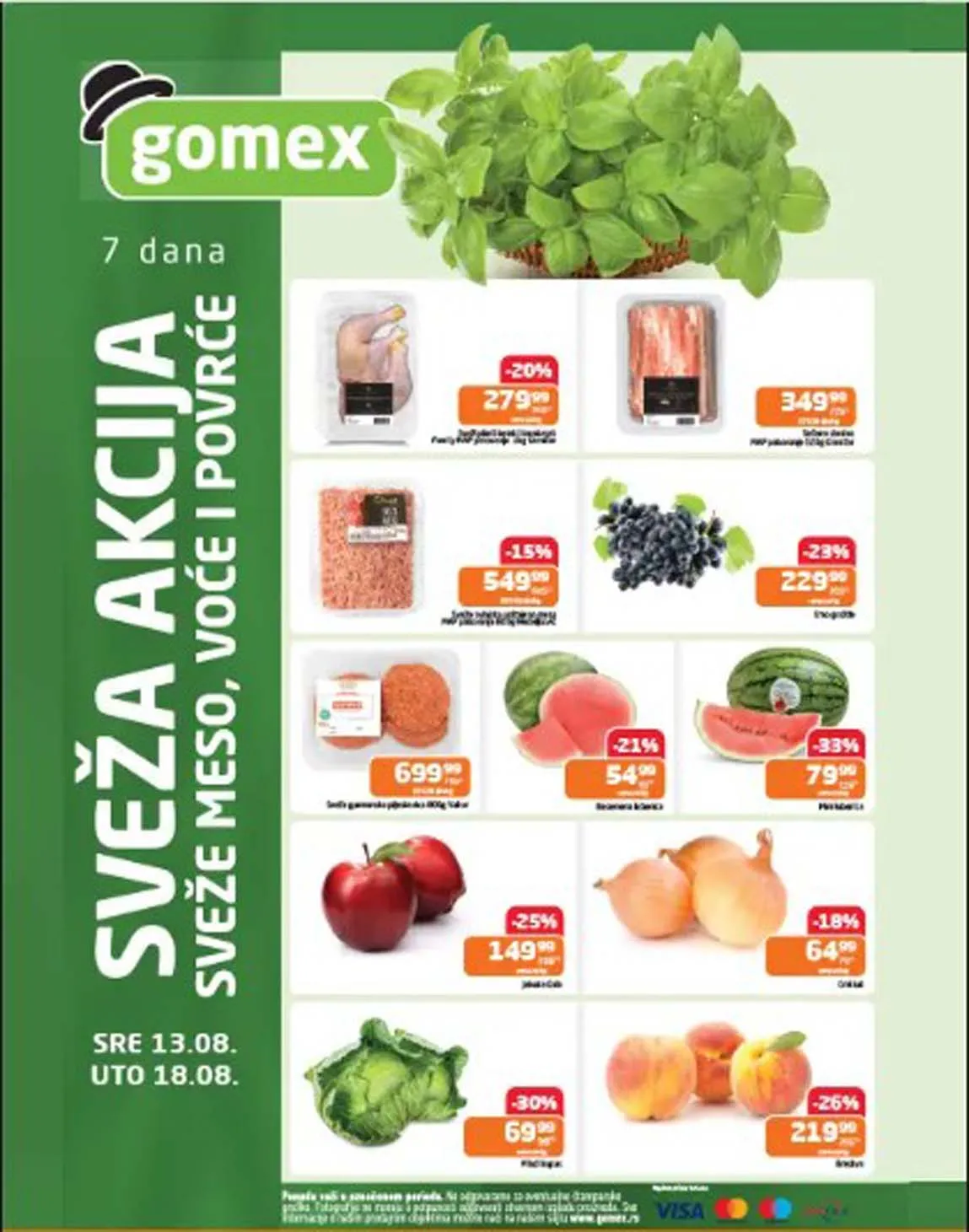 Gomex Sveža akcija, meso, voće i povrće. Super cene