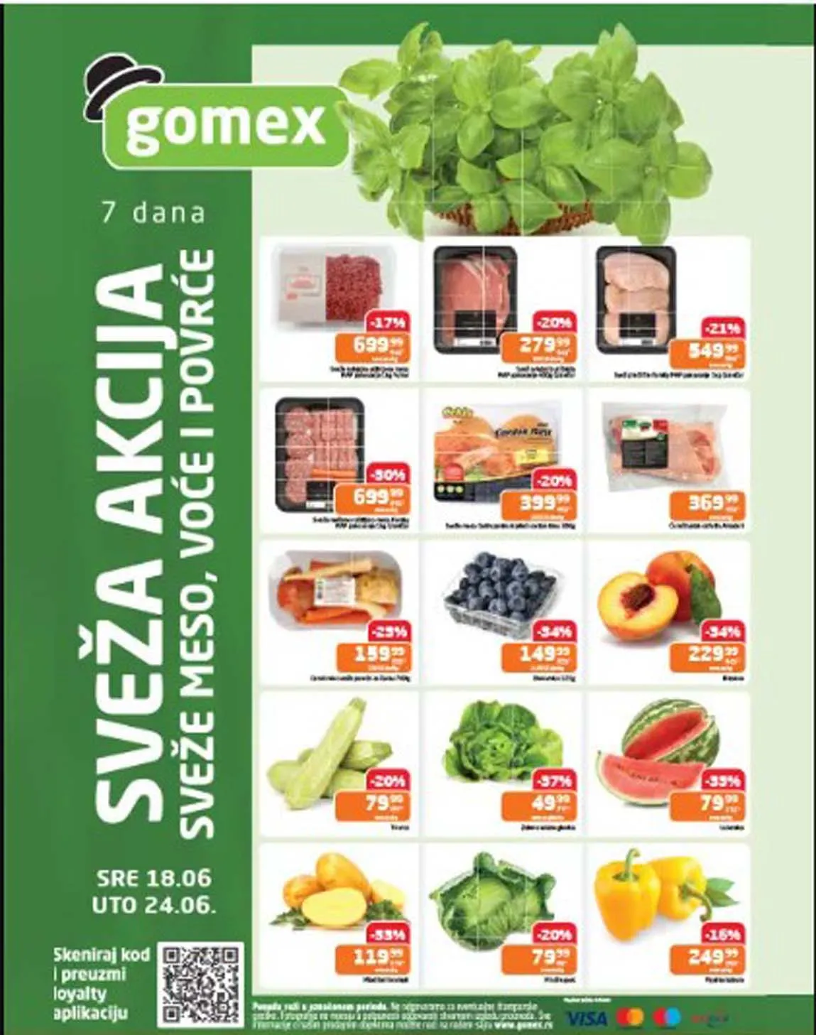 Gomex Sveža akcija, meso, voće i povrće. Super cene