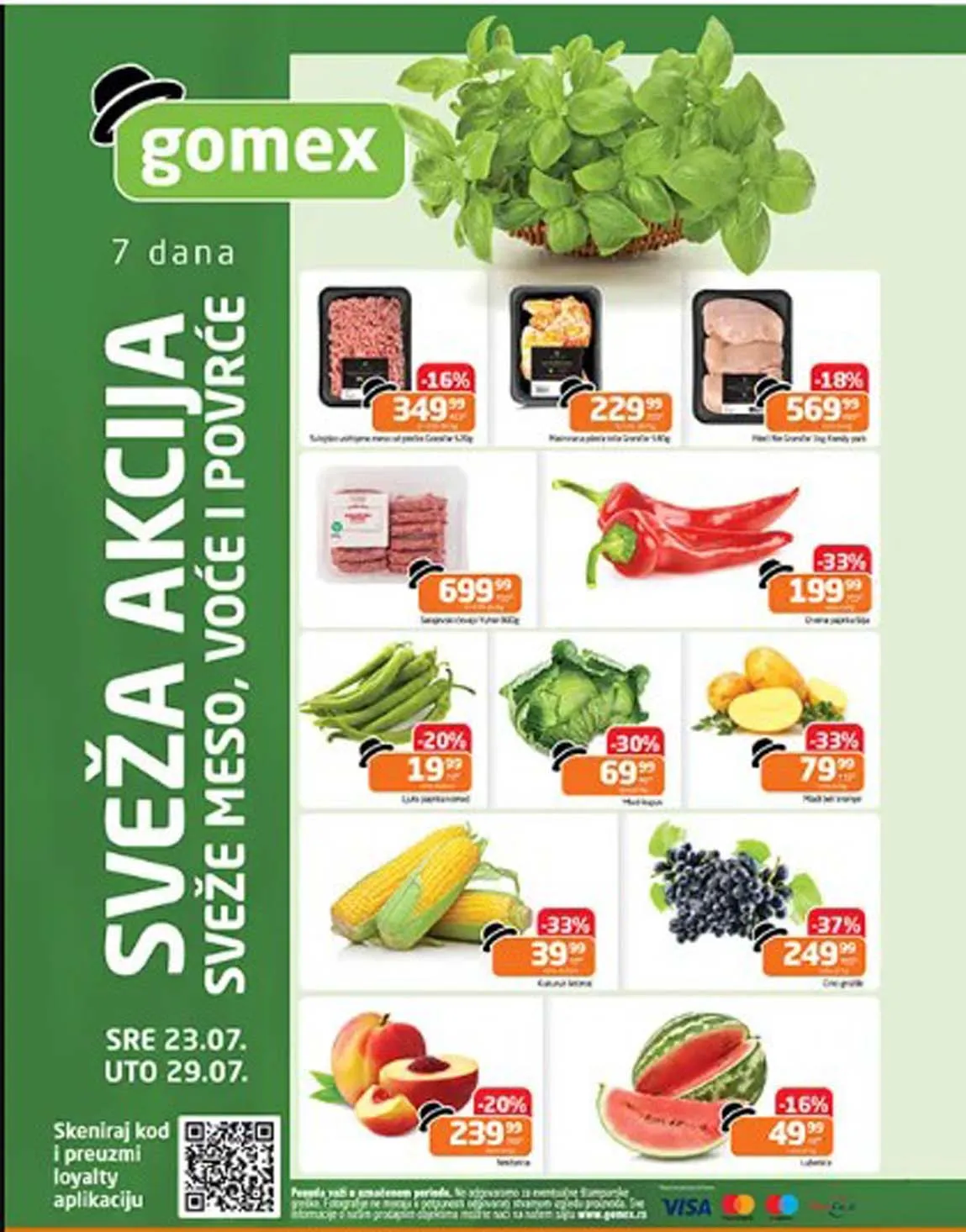 Gomex Sveža akcija, meso, voće i povrće. Super cene