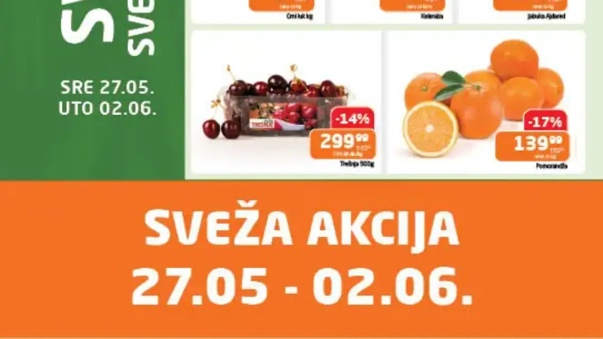 Gomex sveža akcija do 37% – mleveno meso, tikvice, kupus, jabuke i pomorandže na sniženju do 02.06.2026