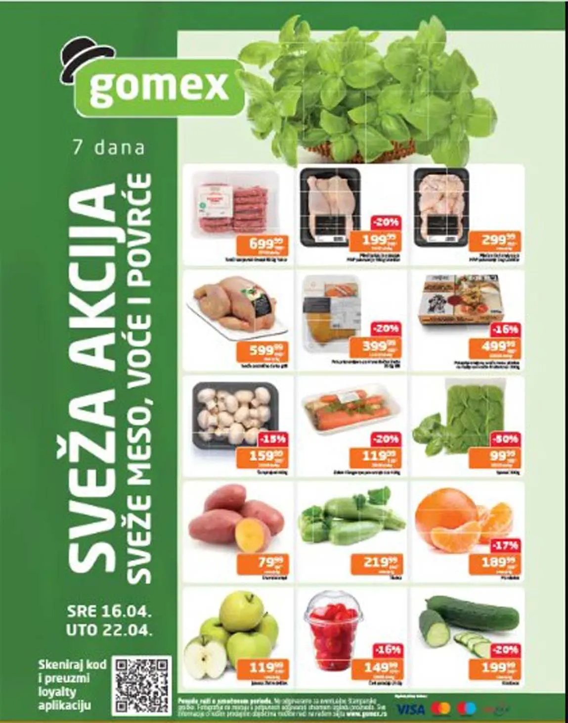 Gomex Sveža akcija, meso, voće i povrće. Super cene