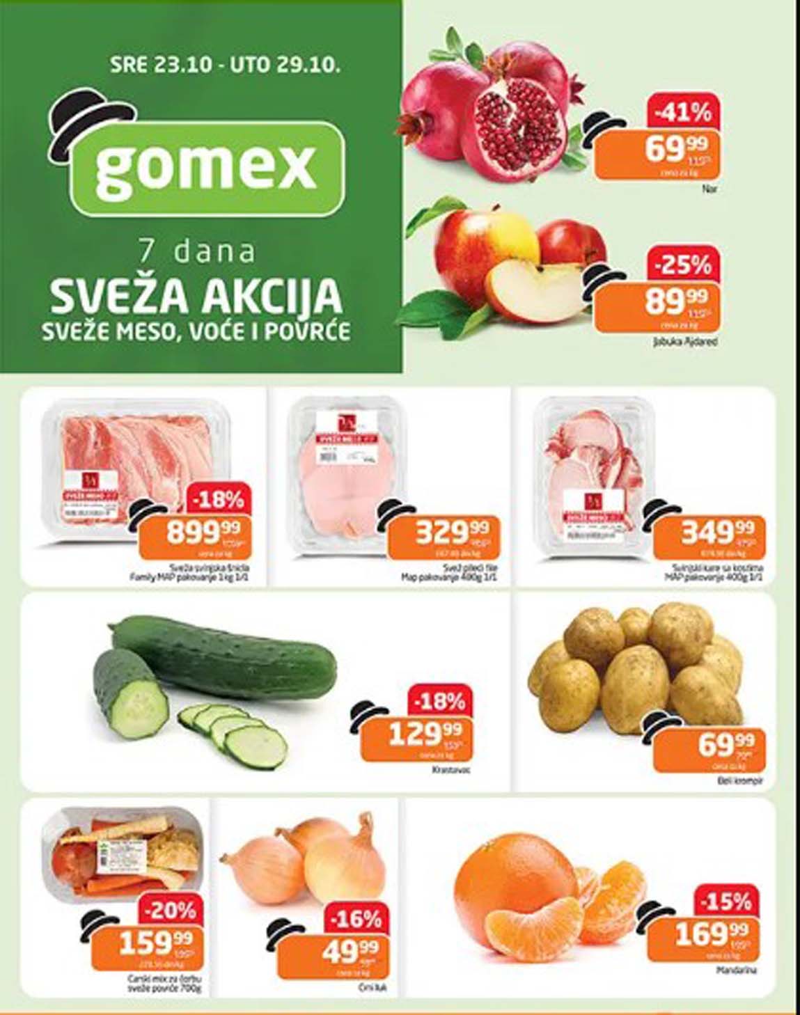 Gomex Sveža akcija, meso, voće i povrće. Super cene