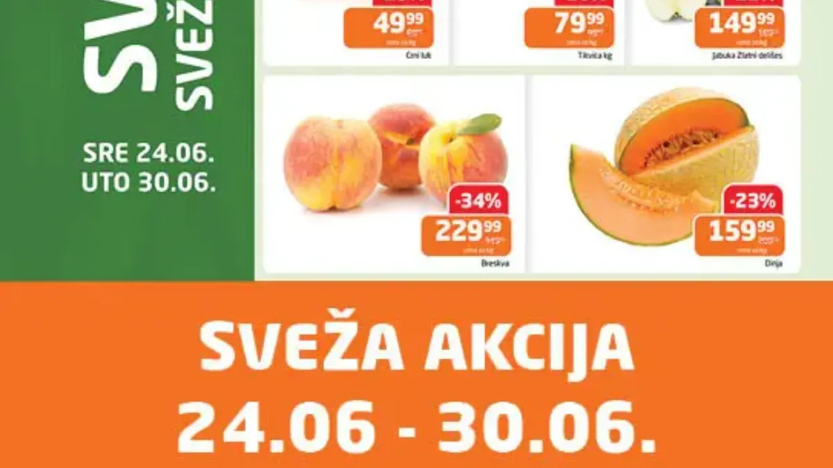Gomex sveža akcija do 30.06.2026 – paradajz, krastavac, breskve, dinja i sveže meso na popustu