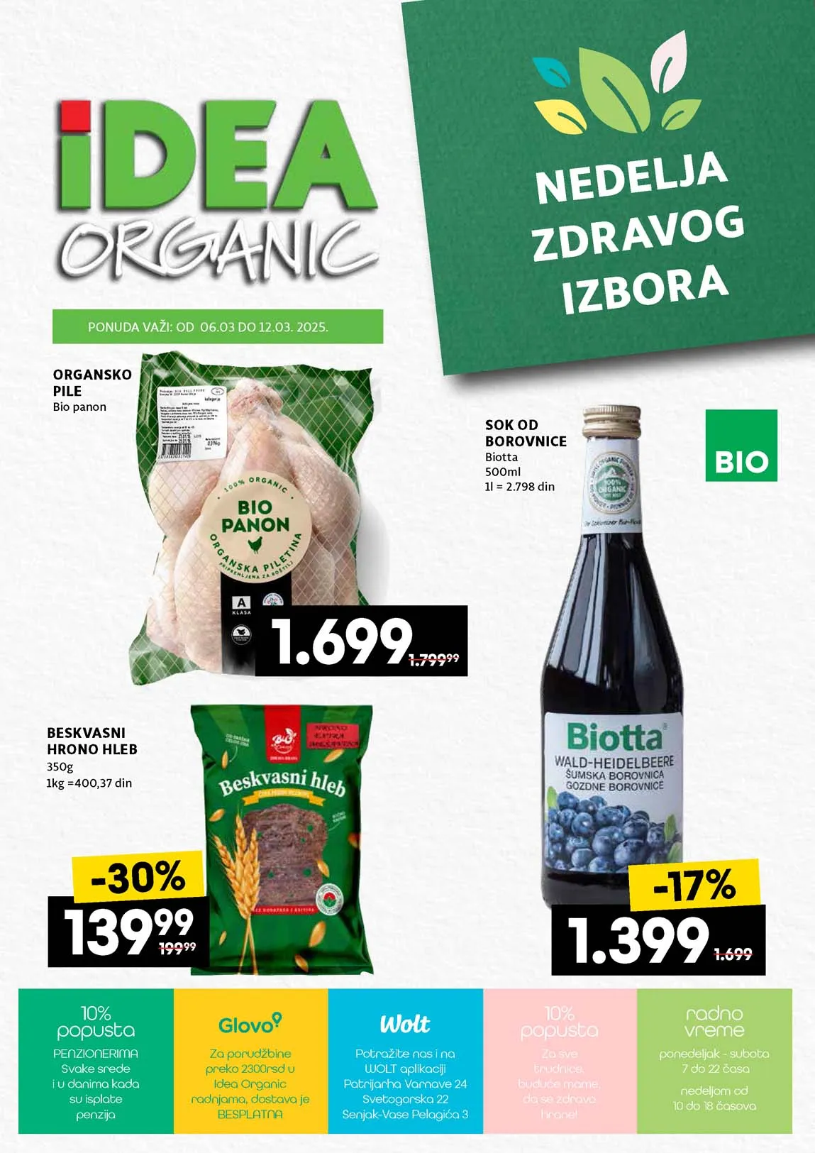 IDEA akcija Organic Katalog  nedelja zdravlja sniženja do 12.03.2025