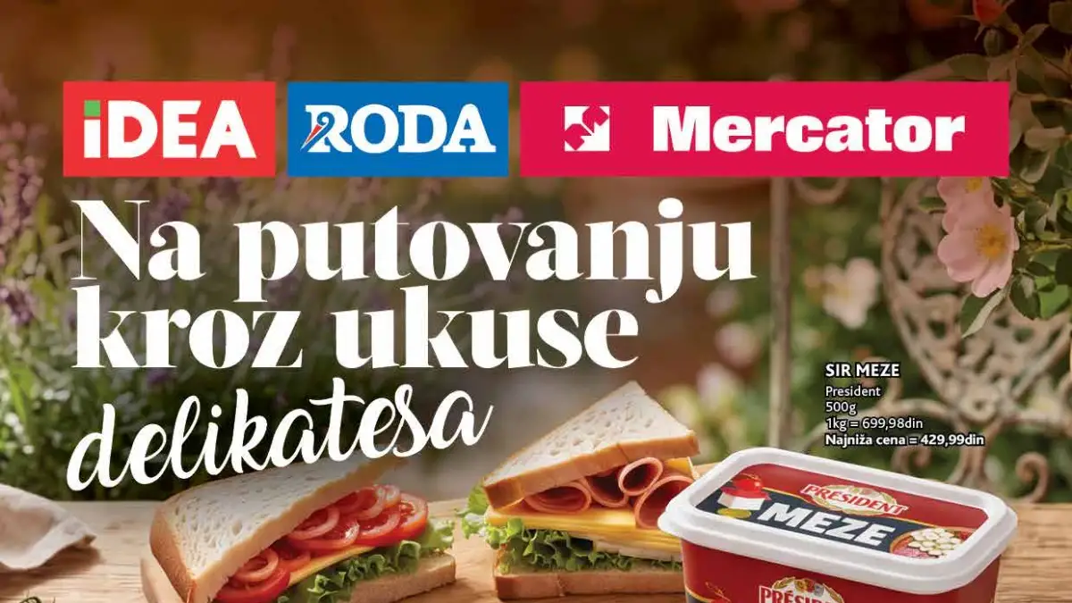 IDEA, Roda i Mercator katalog delikatesa do 28.07.2026 – specijalna ponuda suhomesnatih proizvoda, sireva i delikatesa